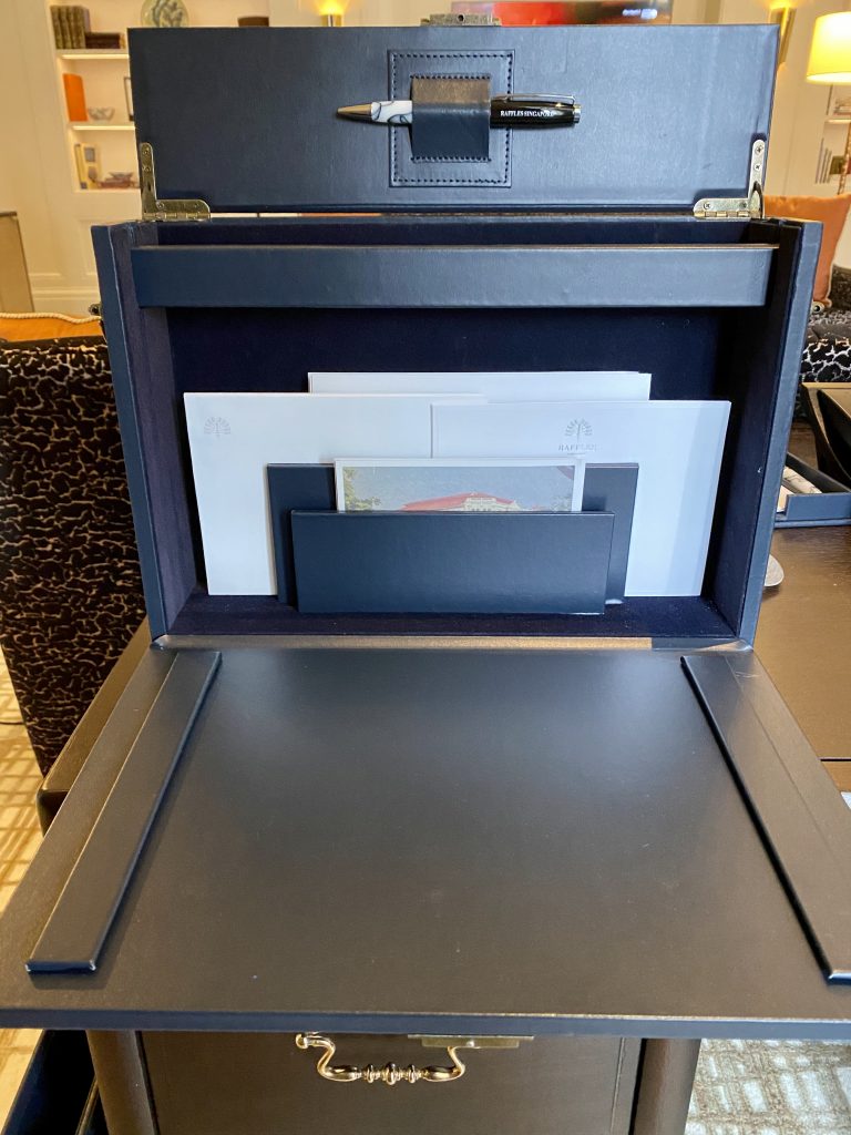 Writing Materials can be Found in Case below the Work Desk