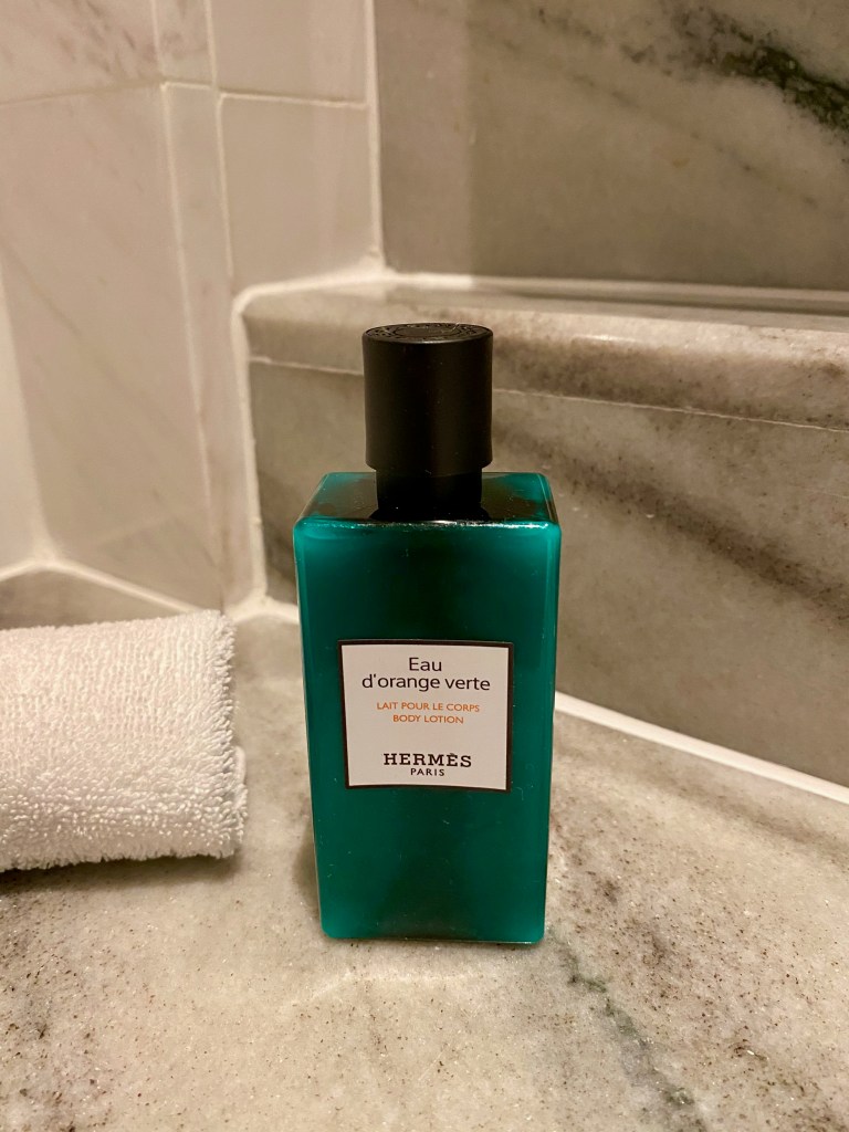 Hermès body lotion by the sink