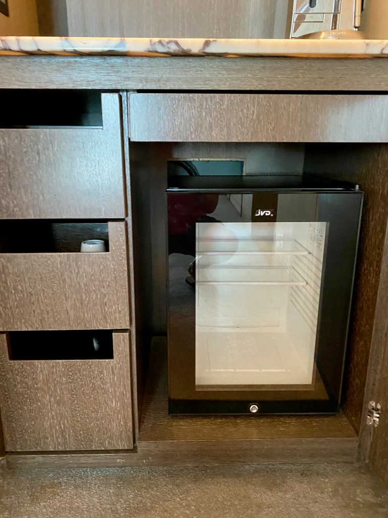 The fridge is empty at the time of check-in